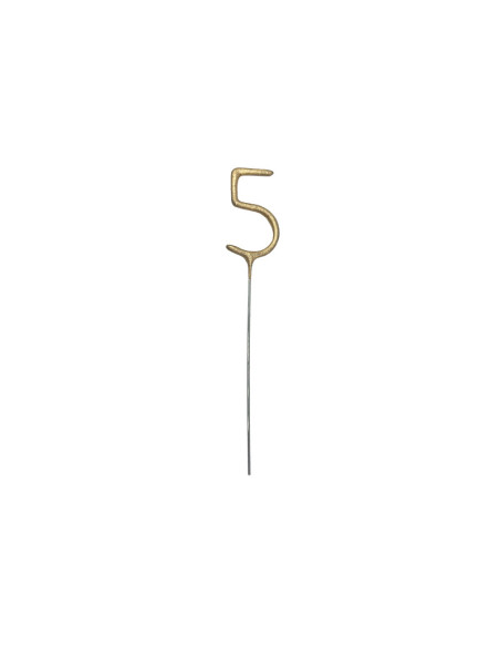 Zimne ognie Cyfra 5, złoty, 15cm
