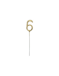 Zimne ognie Cyfra 6, złoty, 15cm
