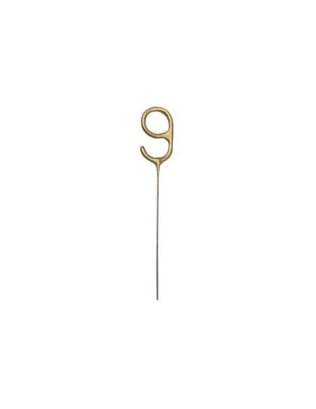 Zimne ognie Cyfra 9, złoty, 15cm