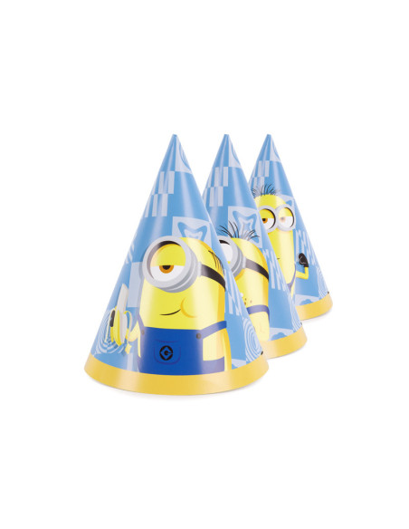 Czapeczki Minionki, 16 cm, mix (1 op. / 6 szt.)