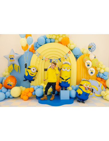 Balon foliowy Gwiazda z frędzlami Minionki, 72x72 cm, mix