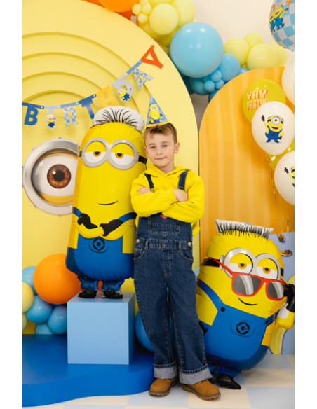 Balon foliowy Minionek Tim, 40x100 cm, mix