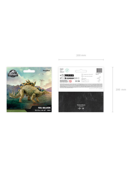 Balon foliowy Jurassic World Stegozaur, 112x51 cm, mix
