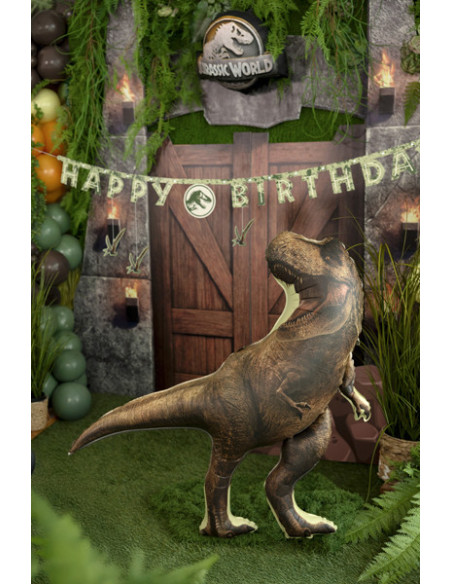 Balon foliowy Jurassic World T-Rex, 92x98 cm, brązowy