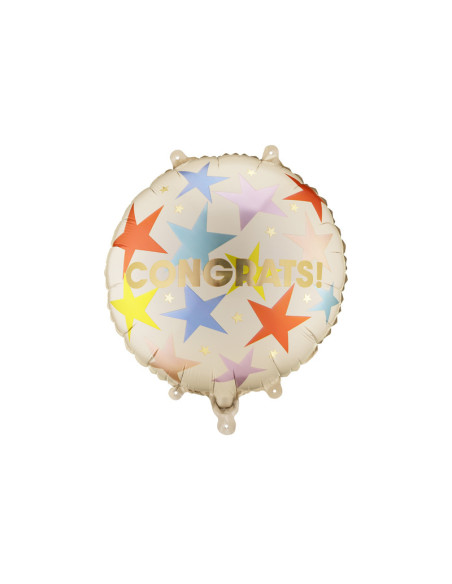 Balon foliowy pastylka Congrats, 35x35 cm, mix