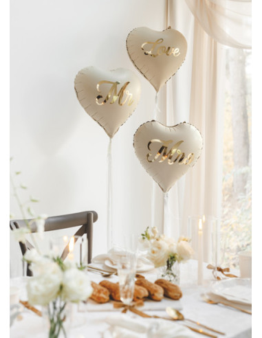 Balony foliowe serca MR i MRS, 45 cm, mix (1 op. / 2 szt.)