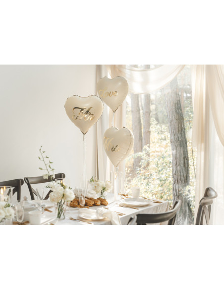 Balony foliowe serca MR i MRS, 45 cm, mix (1 op. / 2 szt.)