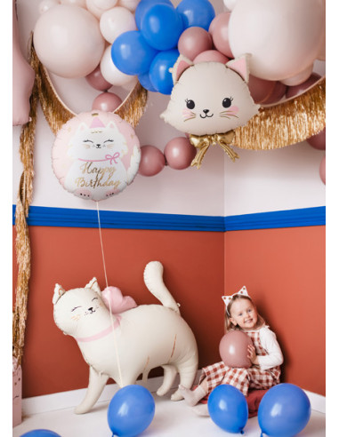 Balon foliowy pastylka Kotek, 35x35 cm, mix