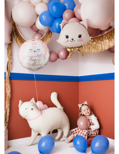 Balon foliowy pastylka Kotek, 35x35 cm, mix