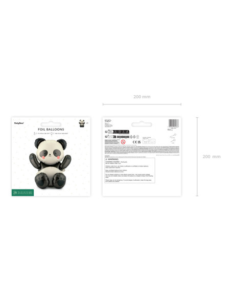 Balon foliowy Panda, 68x72 cm, mix