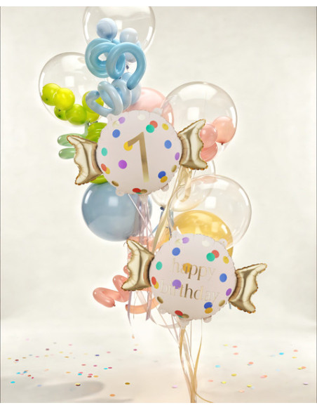 Balon foliowy Cukierek ''1'', 61x37 cm, mix
