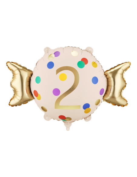 Balon foliowy Cukierek ''2'', 61x37 cm, mix