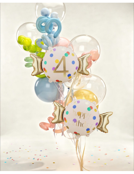 Balon foliowy Cukierek ''4'', 61x37 cm, mix