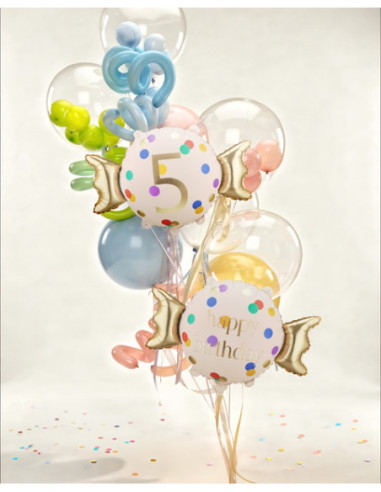 Balon foliowy Cukierek ''5'', 61x37 cm, mix