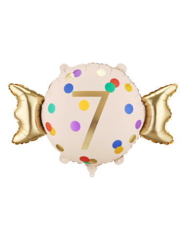 Balon foliowy Cukierek ''7'', 61x37 cm, mix