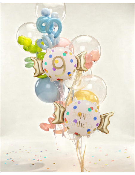 Balon foliowy Cukierek ''9'', 61x37 cm, mix