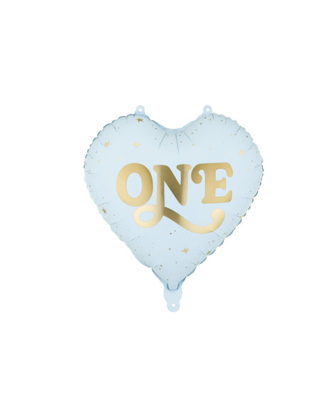 Balon foliowy Serce ''One'', 45 cm, jasny niebieski