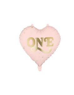 Balon foliowy Serce ''One'', 45 cm, jasny różowy