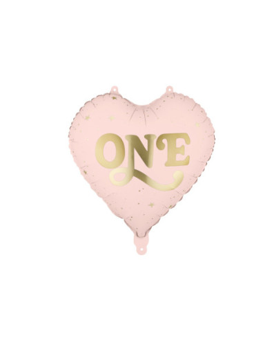 Balon foliowy Serce ''One'', 45 cm, jasny różowy