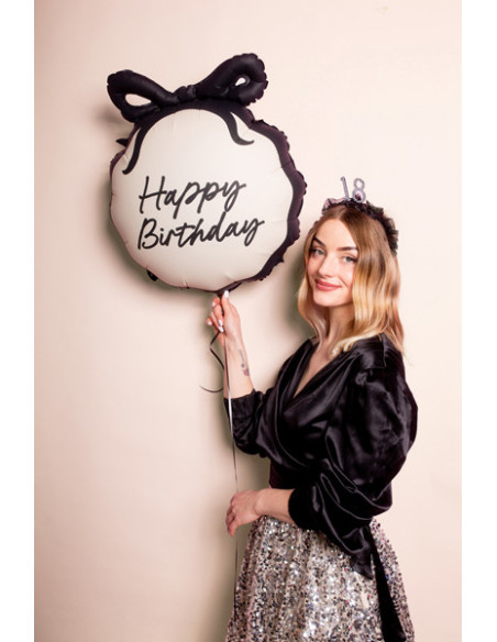 Balon foliowy pastylka Happy Birthday, 47.5x45 cm, mix