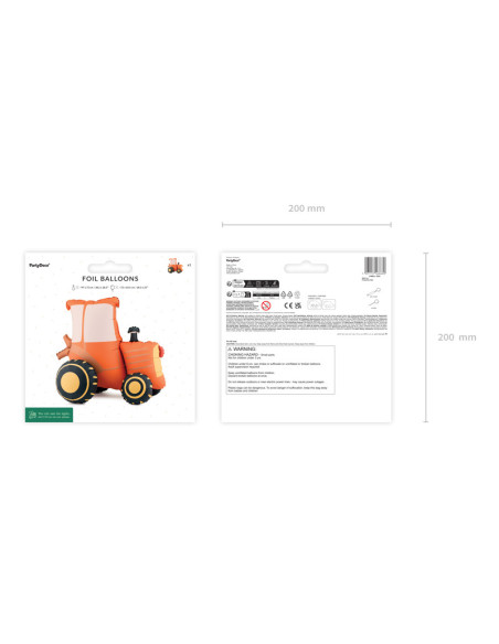 Stojący balon foliowy Traktor, 72x63.5 cm, mix