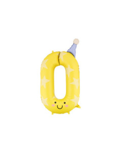 Balon foliowy Cyfra ''0'', 86cm, żółty