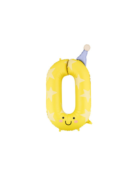 Balon foliowy Cyfra ''0'', 86cm, żółty