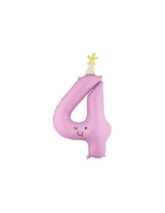 Balon foliowy Cyfra ''4'', 86cm, lawendowy