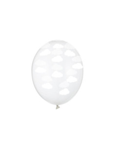 Balony 30cm, Chmurki, Crystal Clear (1 op. / 50 szt.)