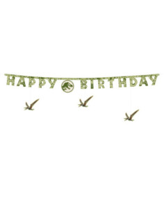 Baner Happy Birthday Jurassic World, 45x165 cm, mix