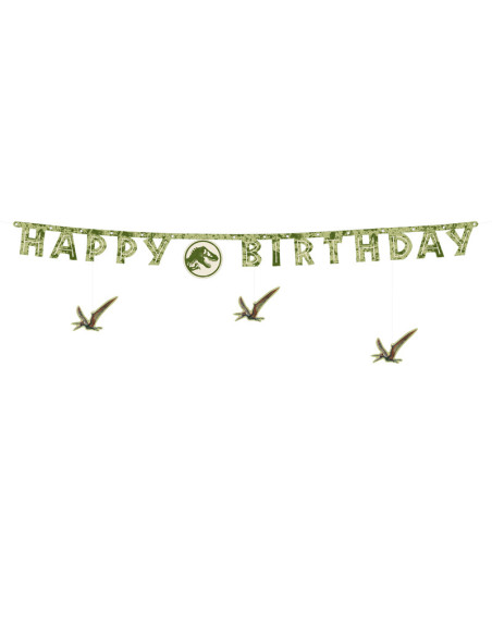 Baner Happy Birthday Jurassic World, 45x165 cm, mix