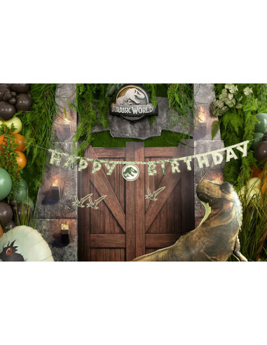 Baner Happy Birthday Jurassic World, 45x165 cm, mix