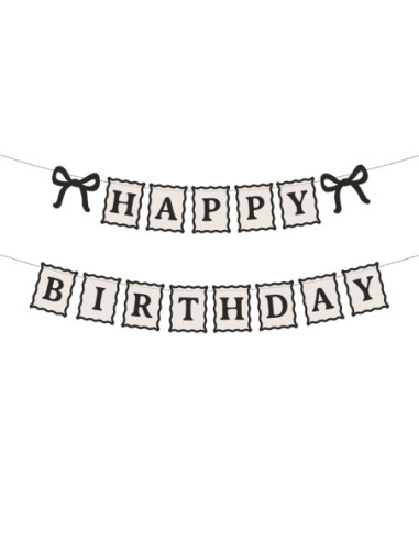 Baner Happy Birthday Kokardki, 100 cm, mix