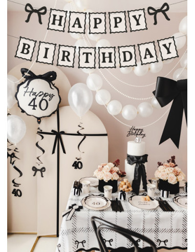 Baner Happy Birthday Kokardki, 100 cm, mix