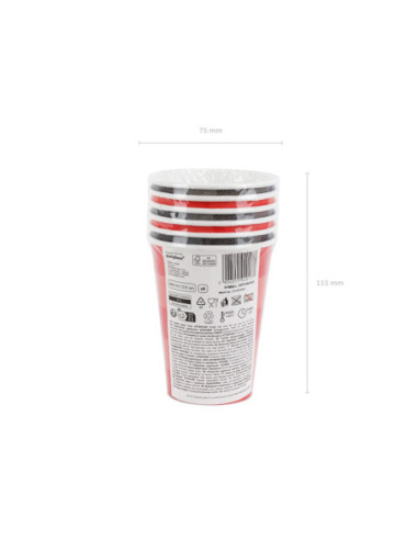 Kubeczki w kratę, mix, 400 ml (1 op. / 6 szt.)