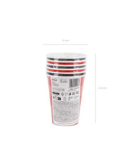 Kubeczki w kratę, mix, 400 ml (1 op. / 6 szt.)