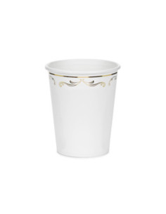 Kubeczki z ornamentem, biały, 220 ml (1 op. / 6 szt.)