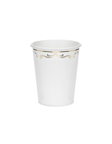 Kubeczki z ornamentem, biały, 220 ml (1 op. / 6 szt.)