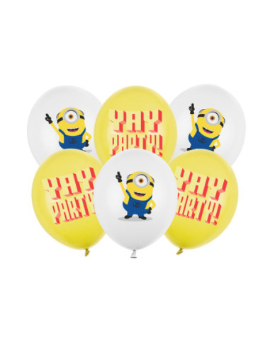 Balony Strong 30 cm Minionki z nadrukiem, mix (1 op. / 6 szt.)