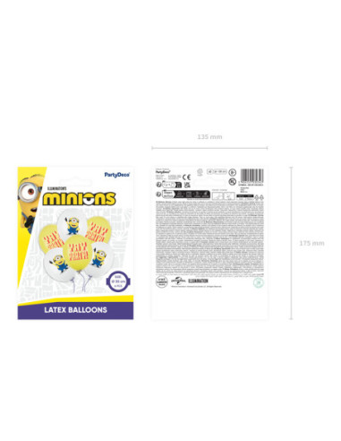 Balony Strong 30 cm Minionki z nadrukiem, mix (1 op. / 6 szt.)