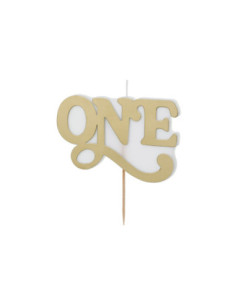 Świeczka urodzinowa ''ONE'', 3.8x6.5 cm, zimny złoty