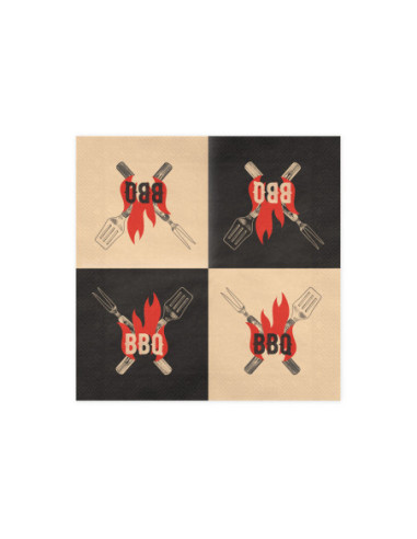 Serwetki BBQ, 33x33 cm, mix (1 op. / 20 szt.)