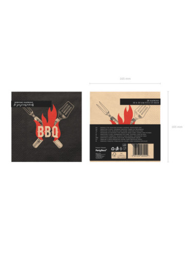 Serwetki BBQ, 33x33 cm, mix (1 op. / 20 szt.)