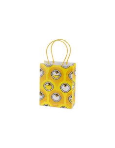Torebki papierowe na upominki Minionki, 12x15.5x6 cm, żółte (1 op. / 6 szt.)