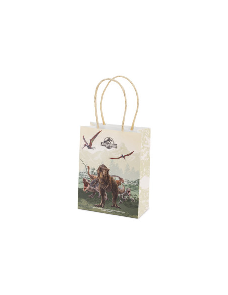 Torebki papierowe na upominki Jurassic World, 12x15.5x6 cm, mix (1 op. / 6 szt.)