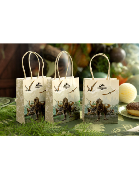 Torebki papierowe na upominki Jurassic World, 12x15.5x6 cm, mix (1 op. / 6 szt.)