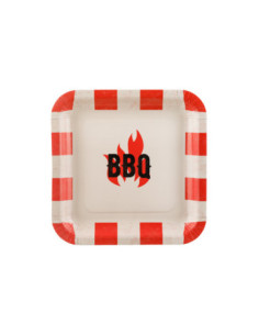 Talerzyki papierowe BBQ, mix, 26x26cm (1 op. / 6 szt.)