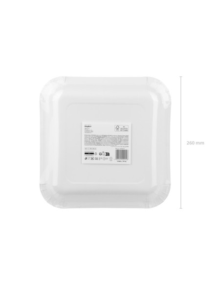 Talerzyki papierowe BBQ, mix, 26x26cm (1 op. / 6 szt.)