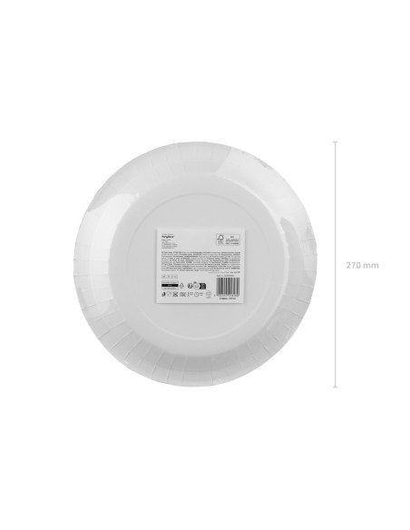 Talerzyki papierowe w kratę, mix, 27 cm (1 op. / 6 szt.)