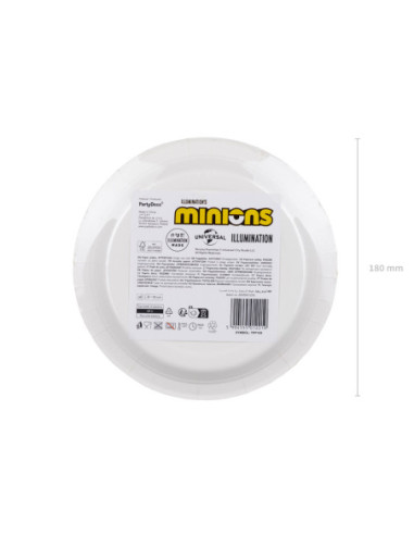 Talerzyki Minionki, 18 cm, mix (1 op. / 6 szt.)